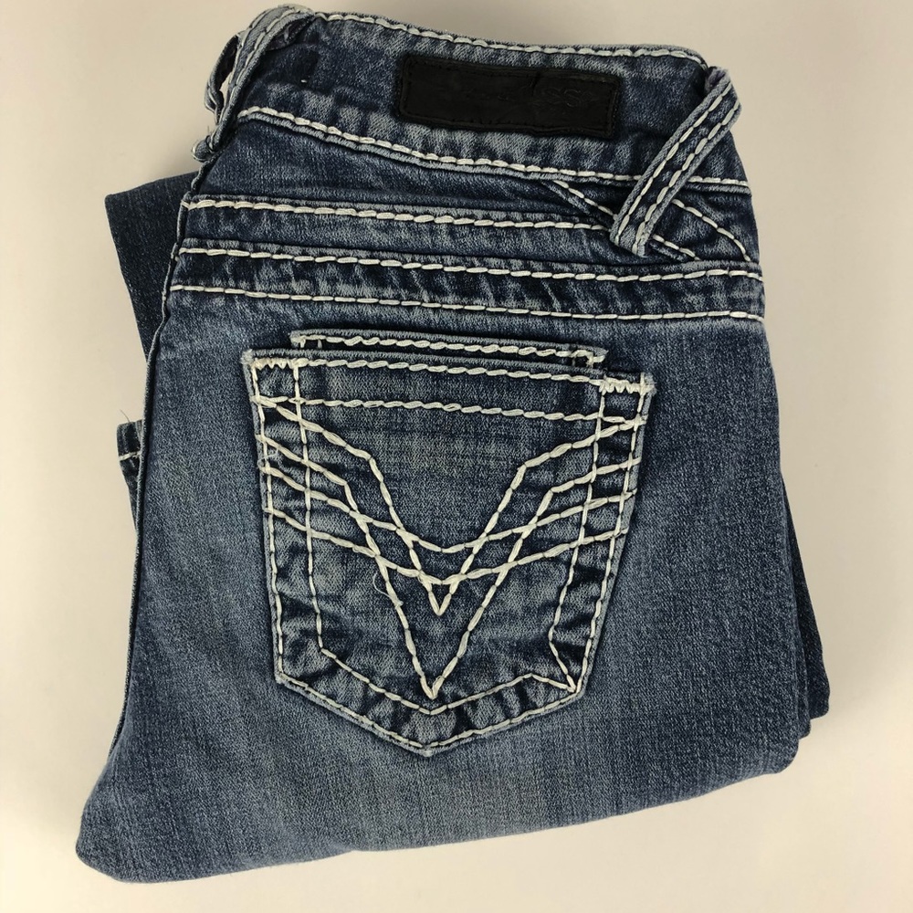 Vigoss size 3 jeans boot cut white stitching